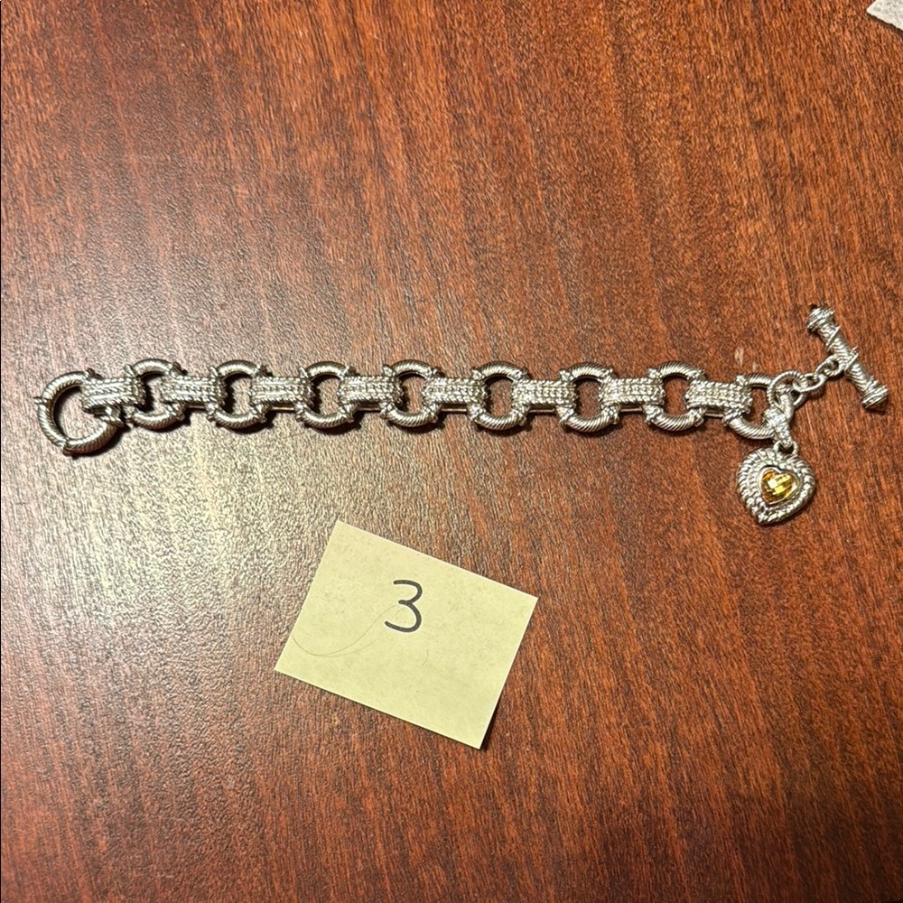 Silver Chain Bracelet with Heart Charm